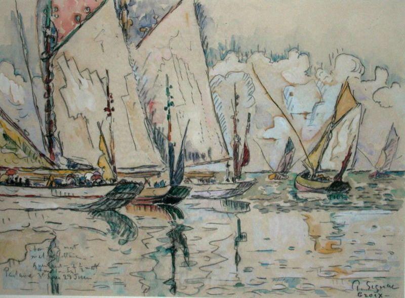 Paul Signac Departure of Three-Masted Boats at Croix-de-Vie France oil painting art